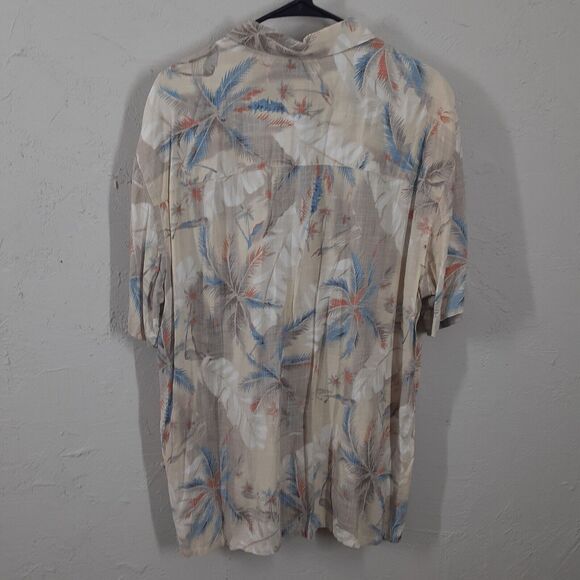 Island Shores Button Up Shirt Adult Mens L Floral Hawaiin Aloha Short Sleeve - Picture 5 of 7